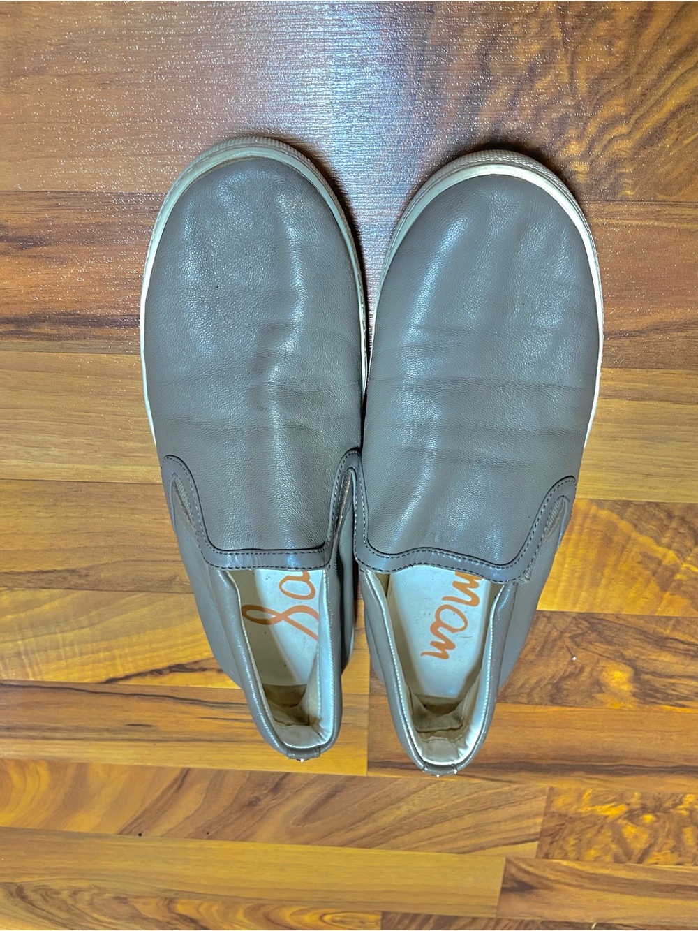 Sam Edelman Gray Leather Slip On Shoes